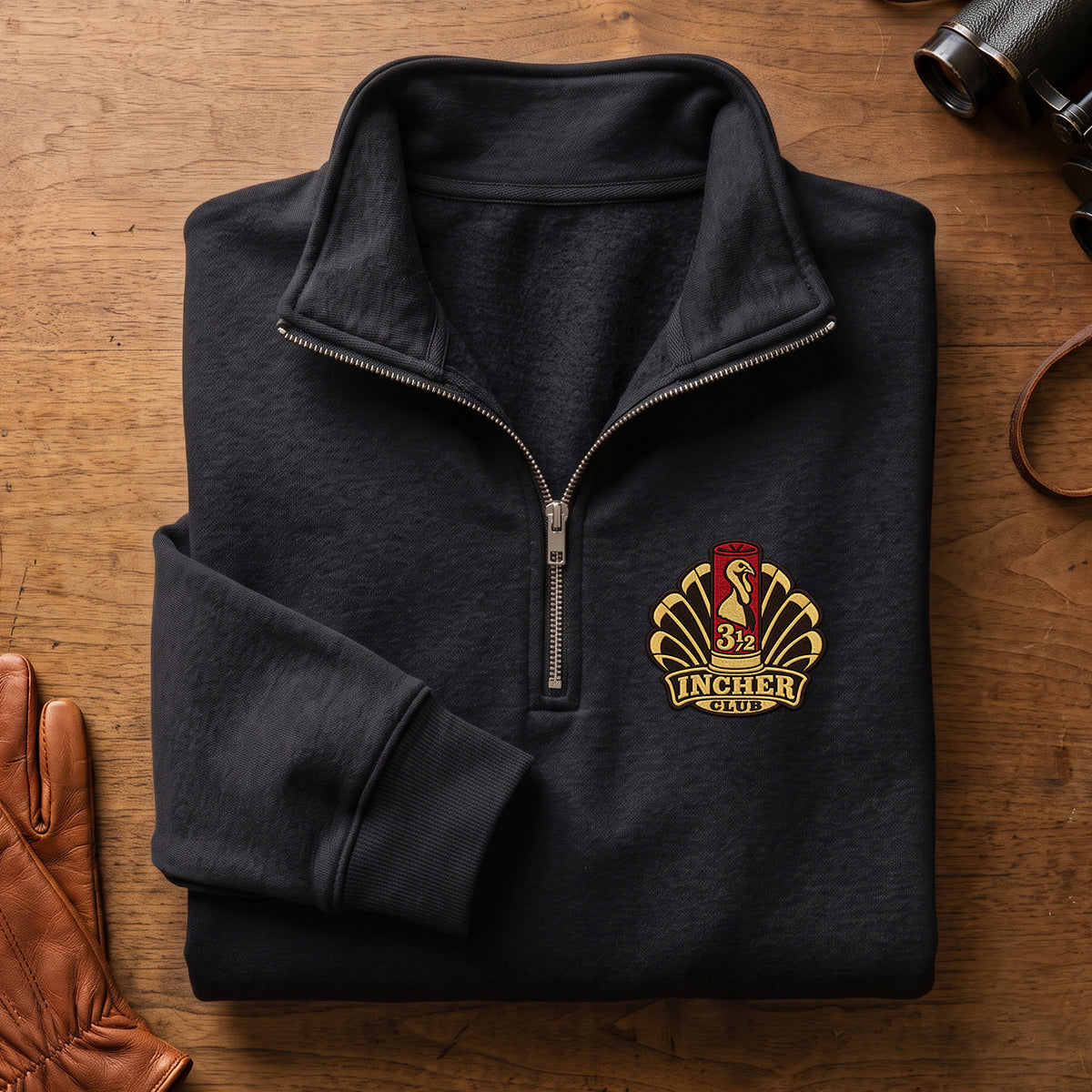 3.5 Incher Club Turkey Embroidered Quarter-Zip Sweatshirt - THEQZ1002
