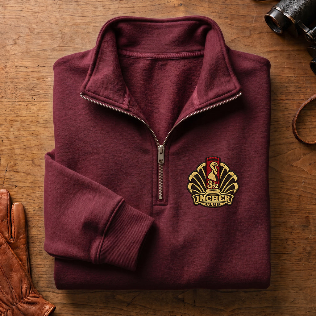 3.5 Incher Club Turkey Embroidered Quarter-Zip Sweatshirt - THEQZ1002