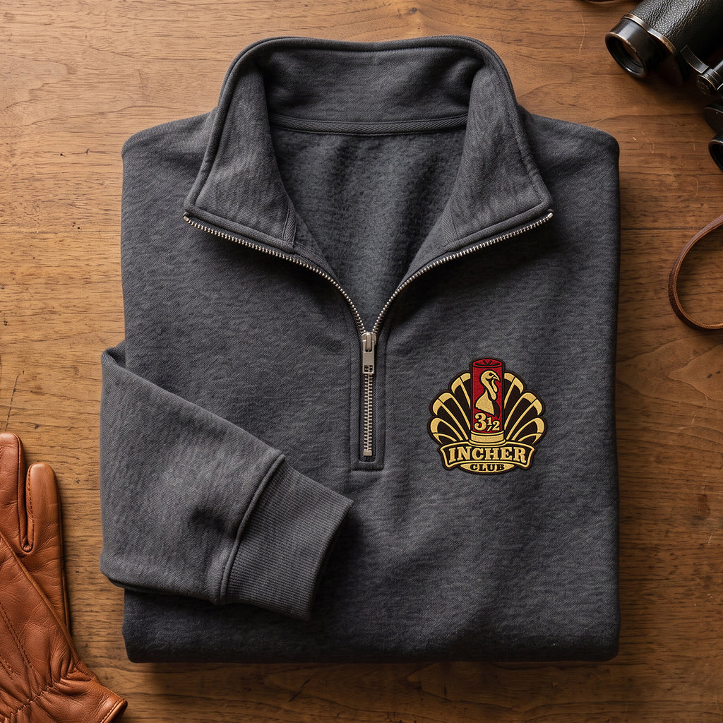 3.5 Incher Club Turkey Embroidered Quarter-Zip Sweatshirt - THEQZ1002