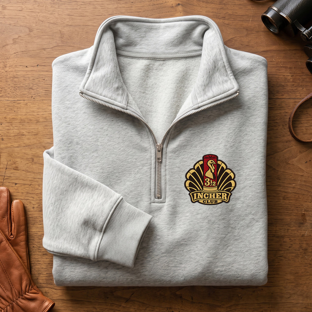 3.5 Incher Club Turkey Embroidered Quarter-Zip Sweatshirt - THEQZ1002