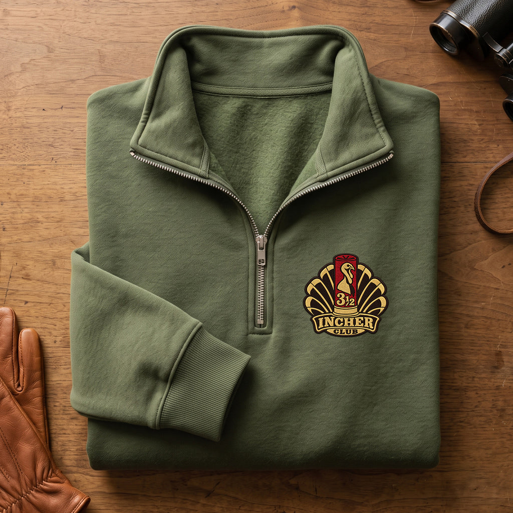 3.5 Incher Club Turkey Embroidered Quarter-Zip Sweatshirt - THEQZ1002