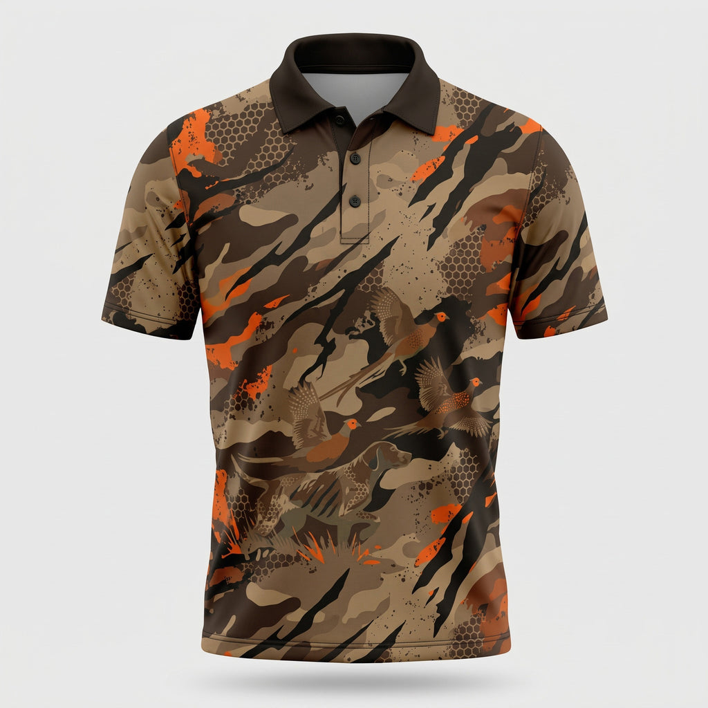 Upland Duo Dog Hunter Camo Polo Shirt - PHPLNQ1009