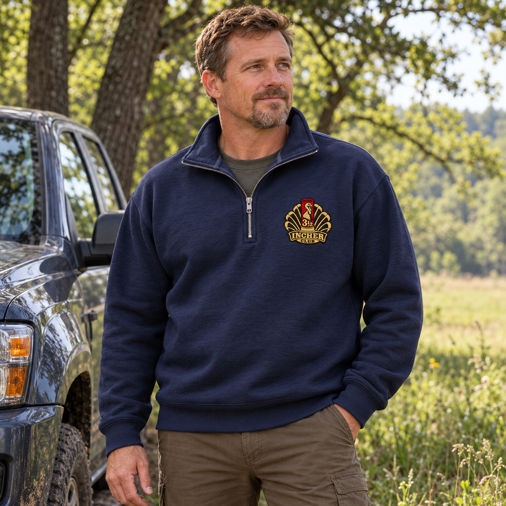 3.5 Incher Club Turkey Embroidered Quarter-Zip Sweatshirt - THEQZ1002
