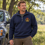 3.5 Incher Club Turkey Embroidered Quarter-Zip Sweatshirt - THEQZ1002