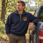 3.5 Incher Club Turkey Embroidered Quarter-Zip Sweatshirt - THEQZ1002