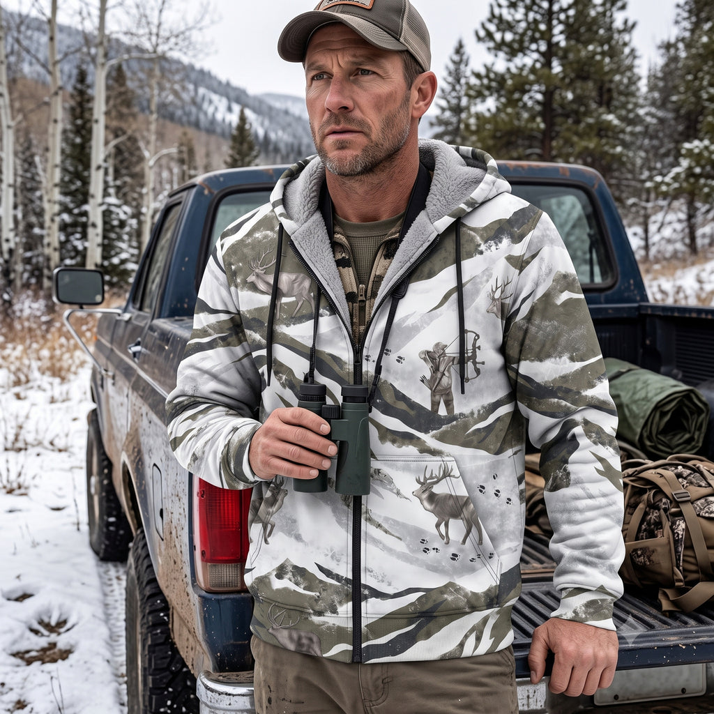 Elk Hunting Frost Mountain Field Hoodies - EHFH1001