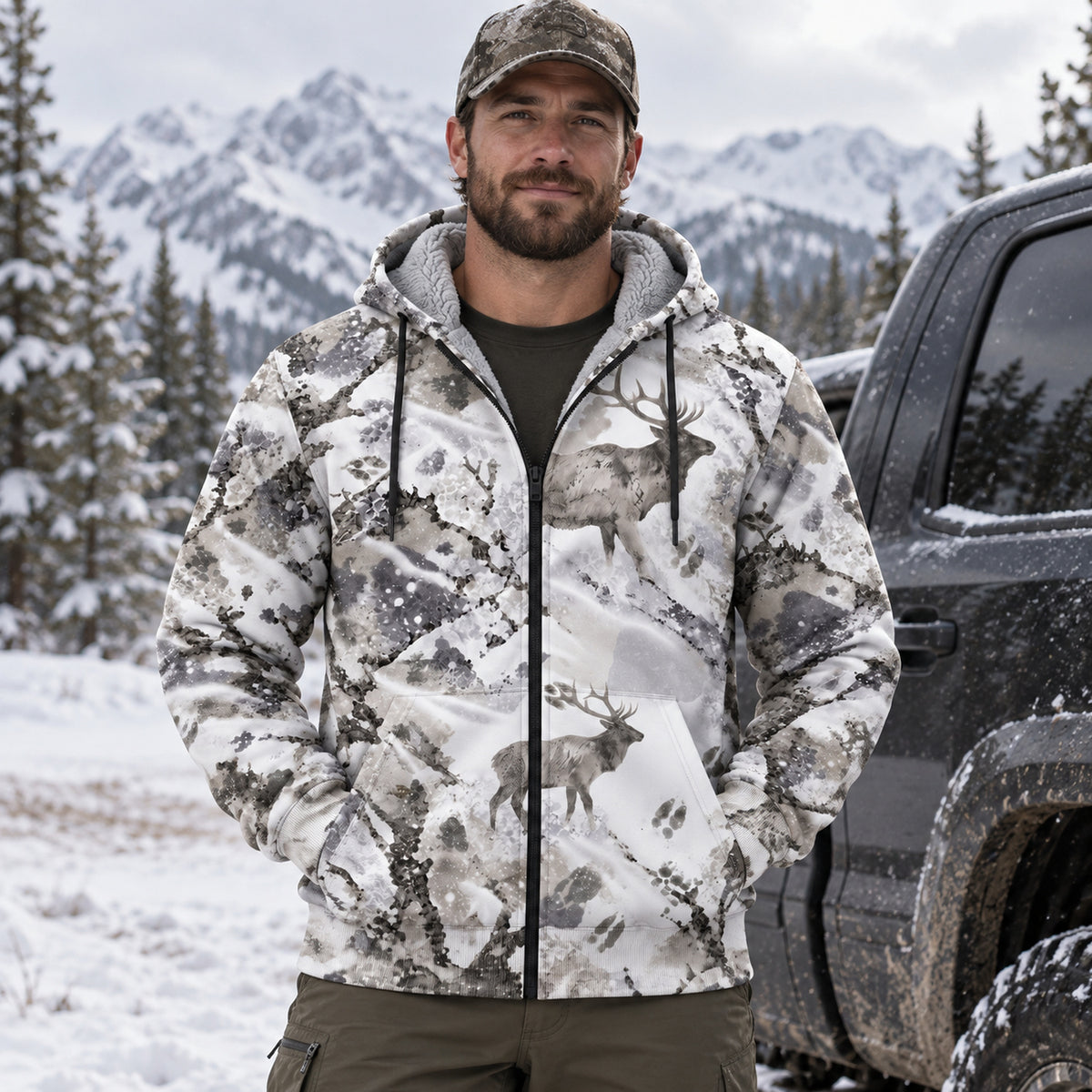 Elk Hunting Ice Timber Field Hoodies - EHFH1002