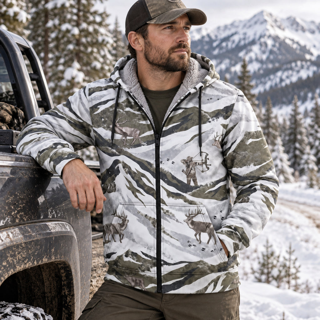 Elk Hunting Frost Mountain Field Hoodies - EHFH1001
