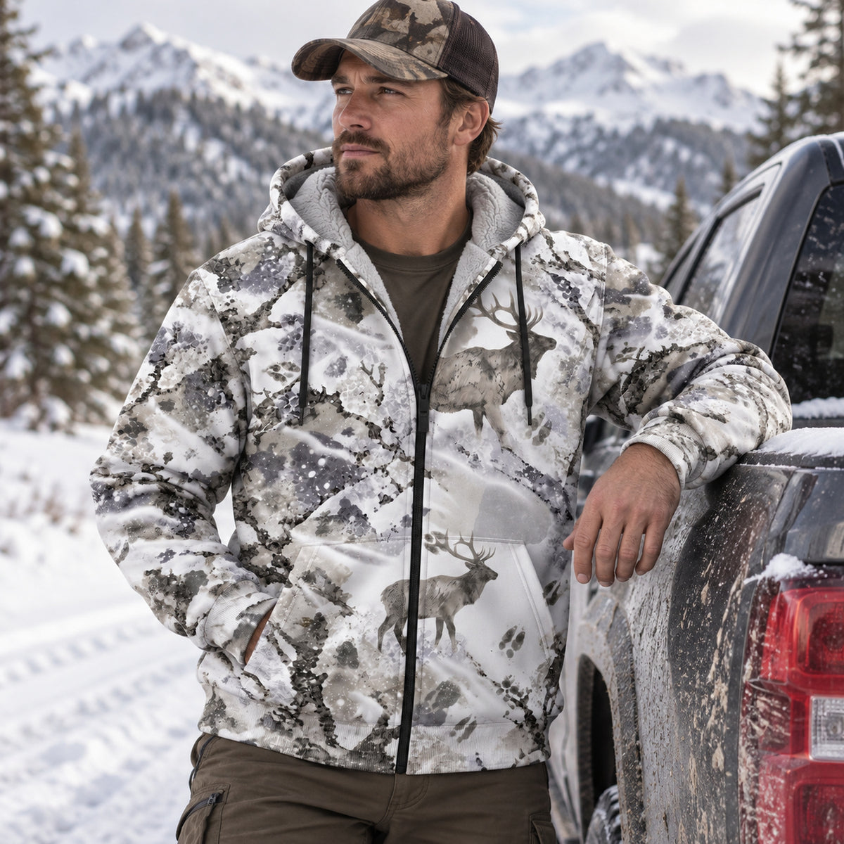Elk Hunting Ice Timber Field Hoodies - EHFH1002