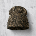 Oak bottom elk camo knit beanie, full product view