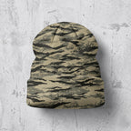 Back of the beanie showing the all-over camo print