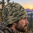 Hunter wearing the beanie, side view