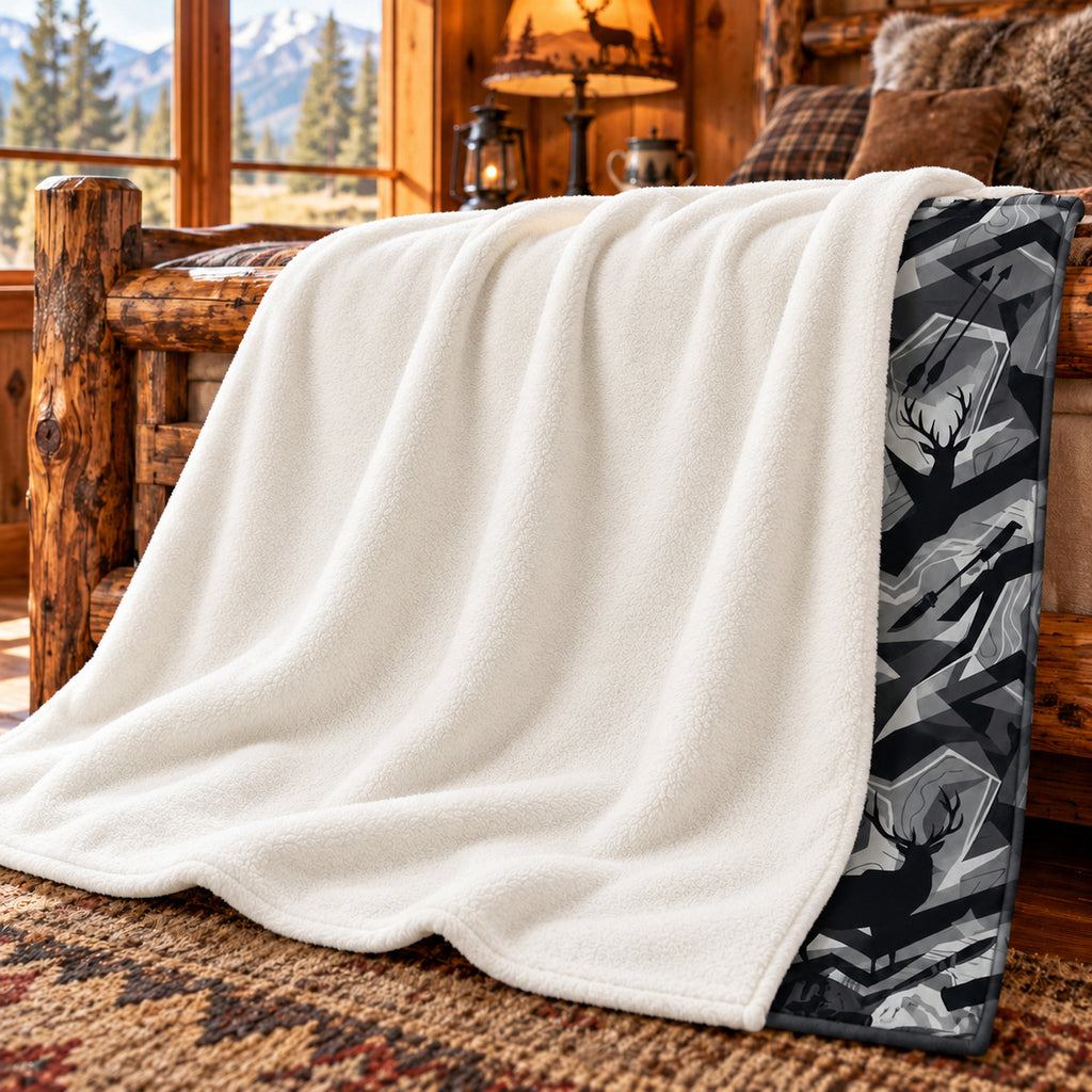Shadow Ridge Glassing Fleece Blanket sherpa back