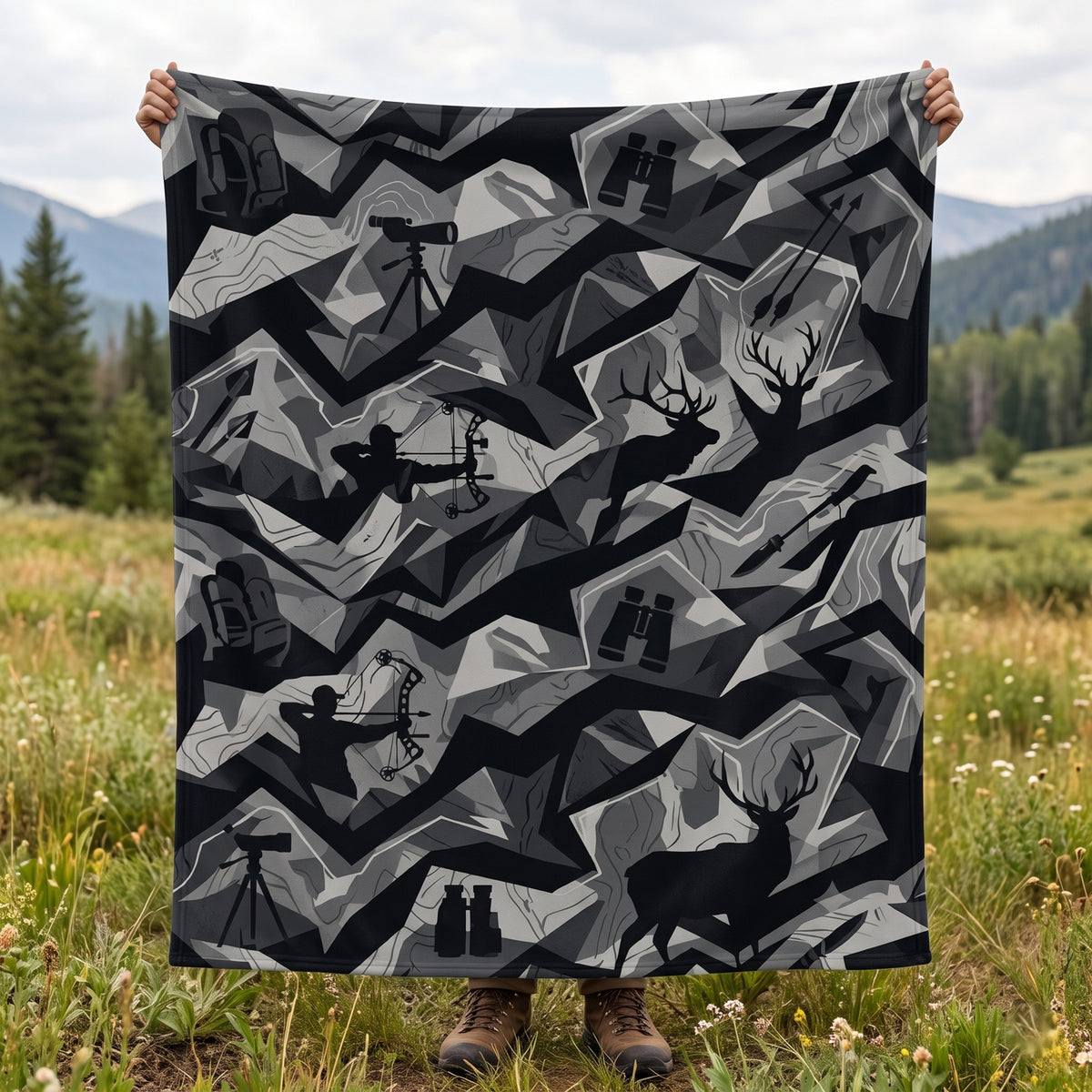 Shadow Ridge Glassing Fleece Blanket full print front