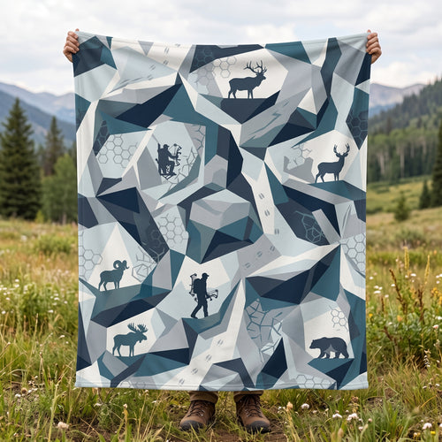 Alpine Facet Backcountry Fleece Blanket full print front