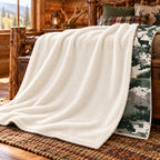 Pixel Field Elk Fleece Blanket sherpa back