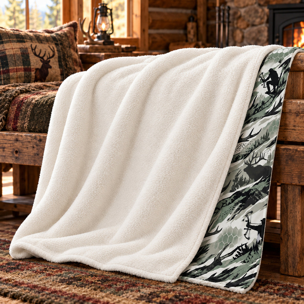 Sage Grass Draw Fleece Blanket sherpa back
