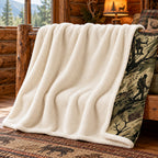Hex Grass Stalk Fleece Blanket sherpa back