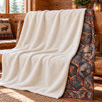 Lava Comb Bull Fleece Blanket sherpa back