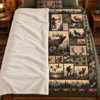 Blanket folded back on a bed, showing the sherpa lining