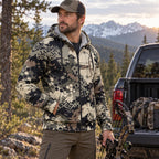 Bowhunting Hex Pixel Rig Fleece Full-Zip Hoodie angled view