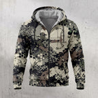 Bowhunting Hex Pixel Rig Fleece Full-Zip Hoodie front