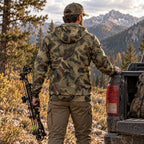 Bowhunting Woodland Riser Fleece Full-Zip Hoodie back