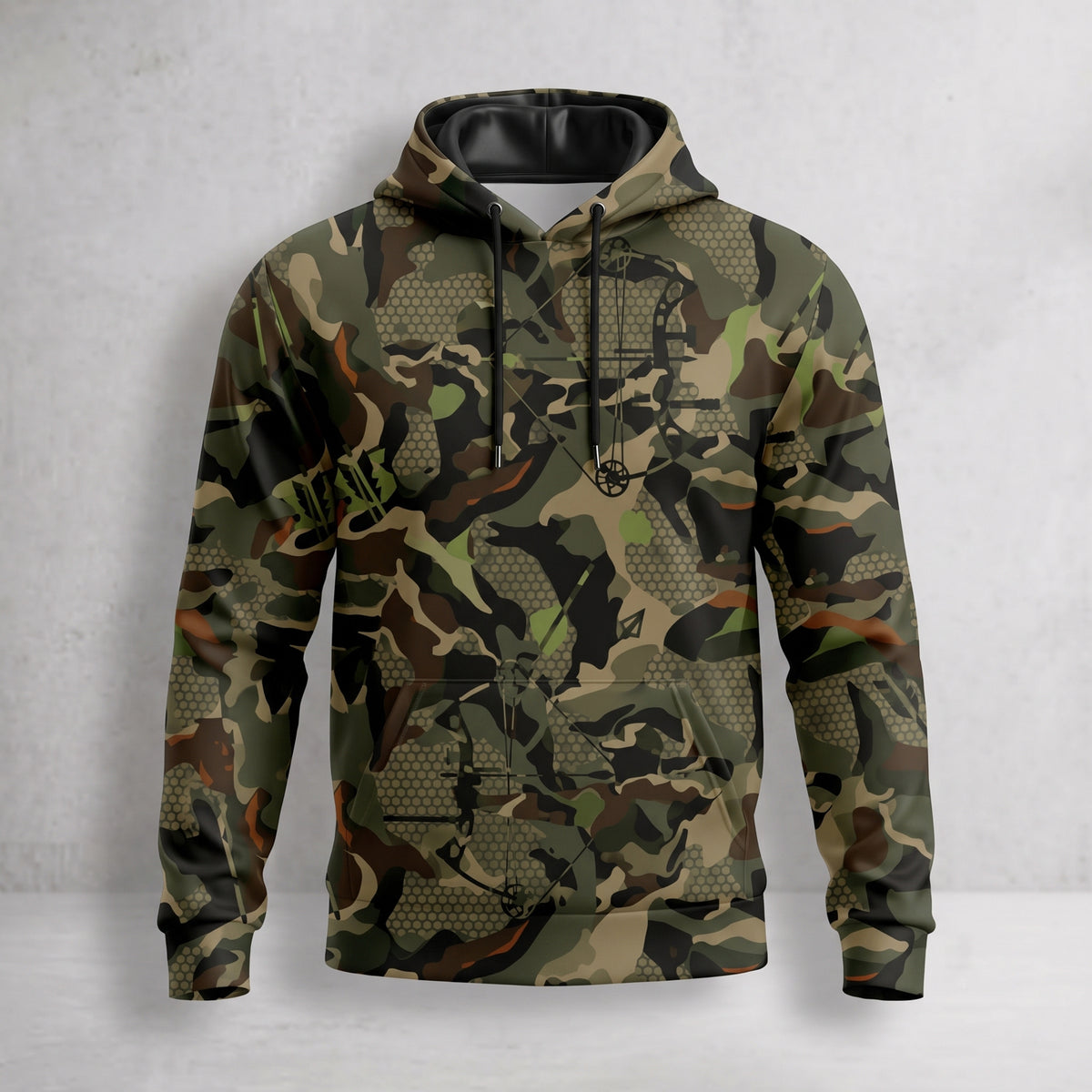 Bowhunting Woodland Riser Field Pullover Hoodie front