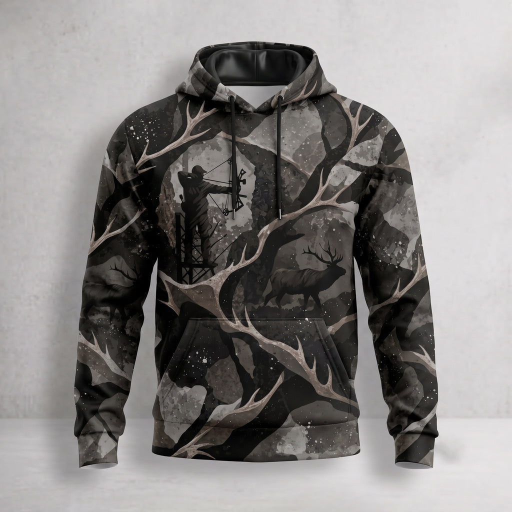 Bowhunting Shadow Antler Timber Field Pullover Hoodie front