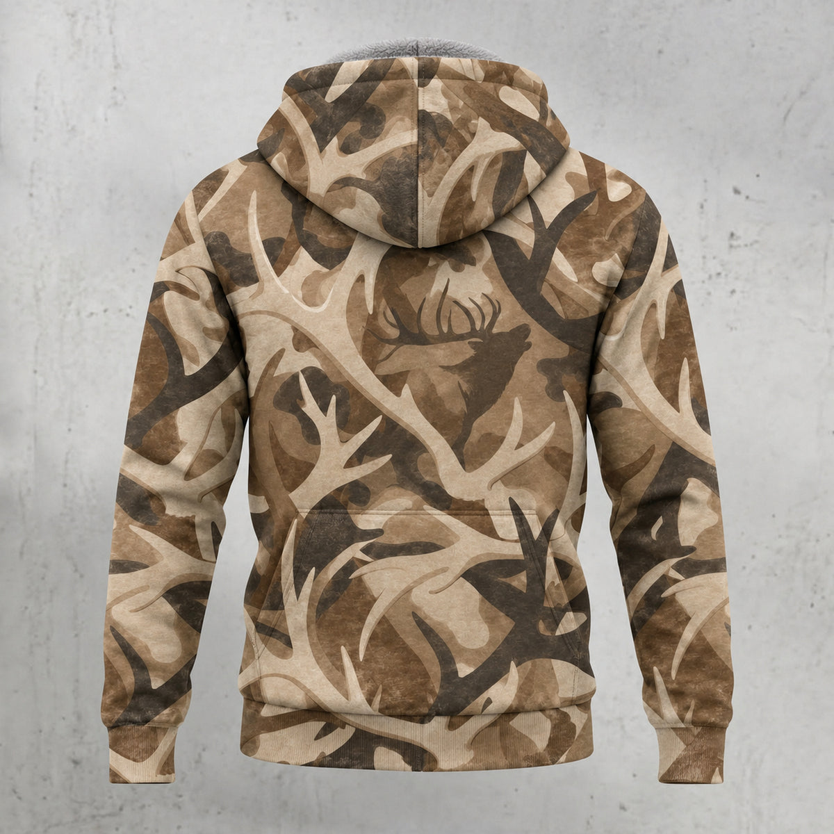Elk Hunting Shed Antler Drift Fleece Full-Zip Hoodie back