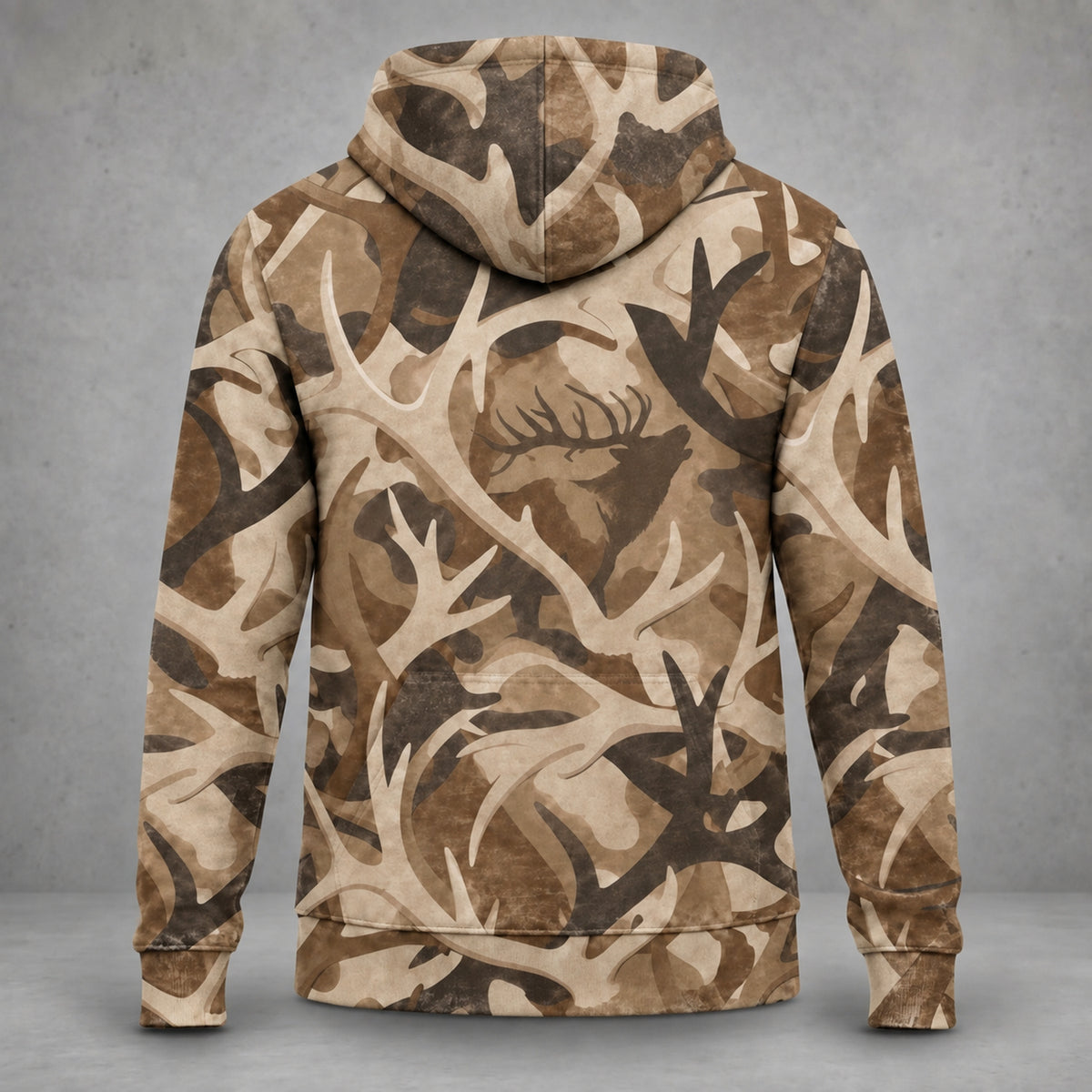 Elk Hunting Shed Antler Drift Field Pullover Hoodie back