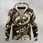 Elk Hunting Bull Branch Timber Fleece Full-Zip Hoodie front
