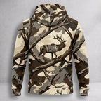 Elk Hunting Bull Branch Timber Field Pullover Hoodie back