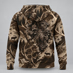 Bowhunting Bone Draw Antler Fleece Full-Zip Hoodie back