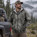 Bowhunting Fog Timber Draw Fleece Full-Zip Hoodie worn outdoors