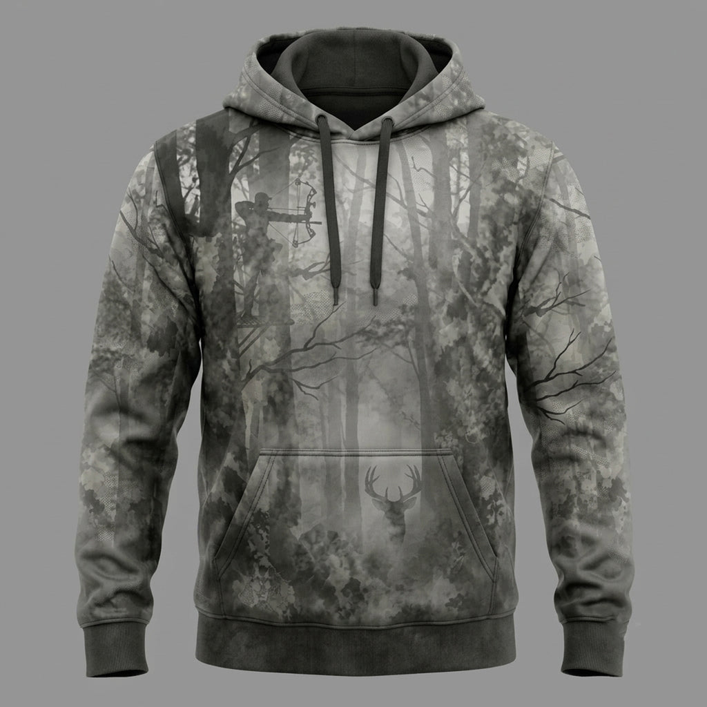 Bowhunting Fog Timber Draw Field Pullover Hoodie front