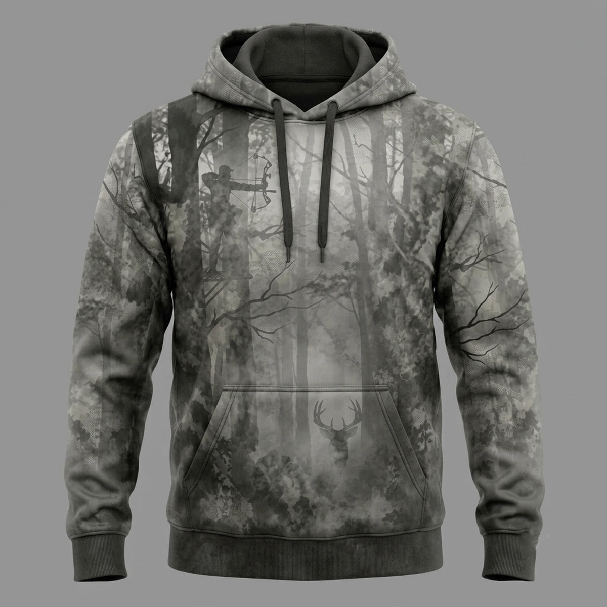 Bowhunting Fog Timber Draw Field Pullover Hoodie front