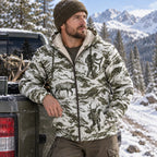 Bowhunting Snow Basin Bull Fleece Full-Zip Hoodie angled view