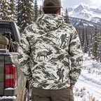 Bowhunting Snow Basin Bull Field Pullover Hoodie back