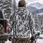 Bowhunting Birch Snow Buck Fleece Full-Zip Hoodie back