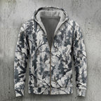 Bowhunting Birch Snow Buck Fleece Full-Zip Hoodie front