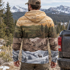 Elk Hunting Four Season Ridge Fleece Full-Zip Hoodie back