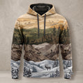 Elk Hunting Four Season Ridge Field Pullover Hoodie front