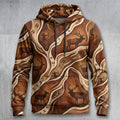 Elk Hunting Woodgrain Trail Field Pullover Hoodie front