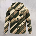 Elk Hunting Topo Stripe Fleece Full-Zip Hoodie back