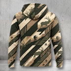 Elk Hunting Topo Stripe Field Pullover Hoodie back