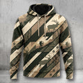 Elk Hunting Topo Stripe Field Pullover Hoodie front