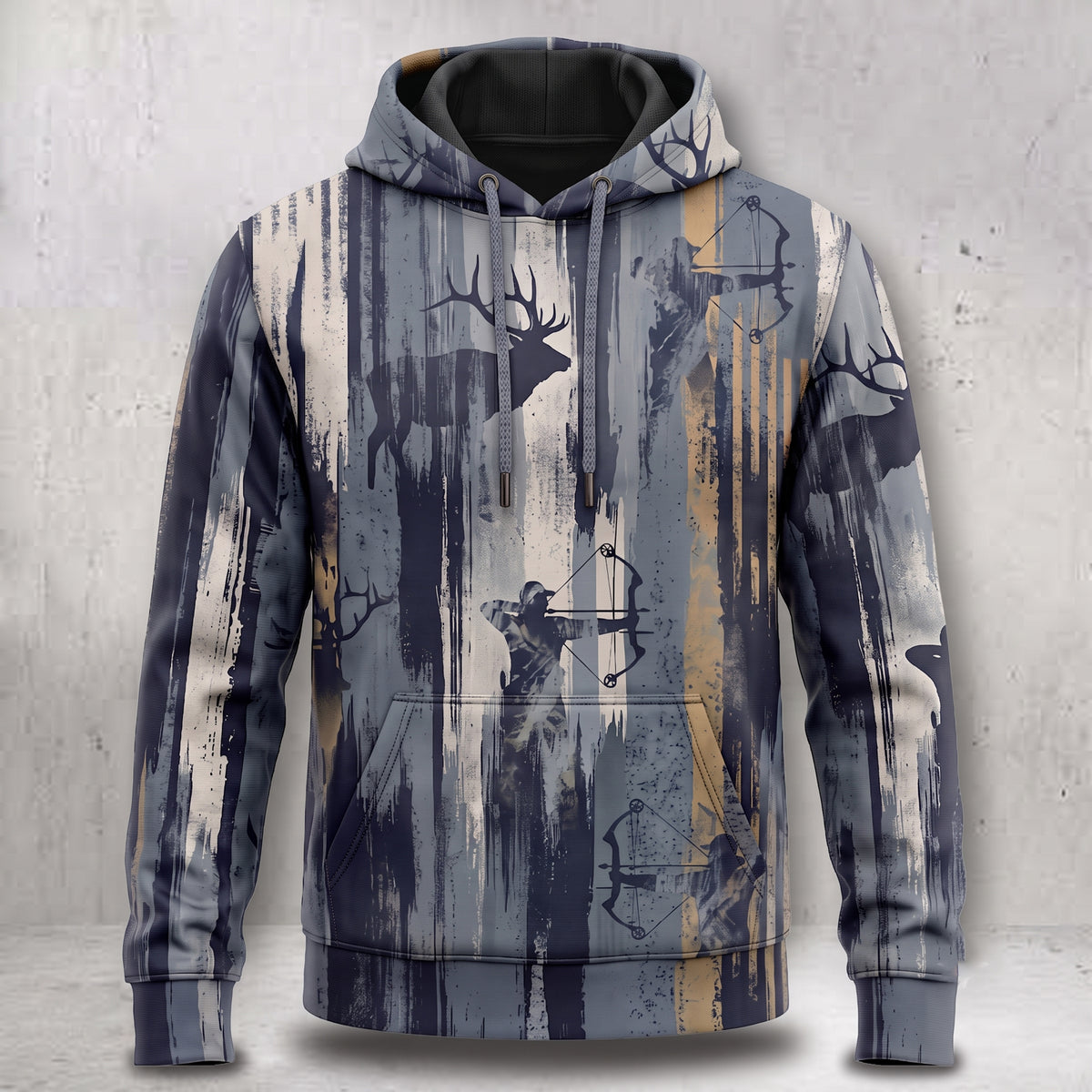 Elk Hunting Aspen Streak Field Pullover Hoodie front