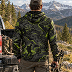 Elk Hunting Acid Flow Field Pullover Hoodie back