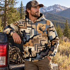 Elk Hunting Switchback Climb Field Pullover Hoodie angled view